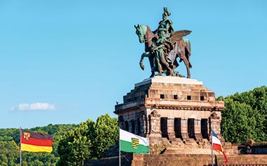 Deutsches Eck and statue of Emperor Wilhelm I, Koblenz Deutsches Eck and statue of Emperor Wilhelm I, Koblenz